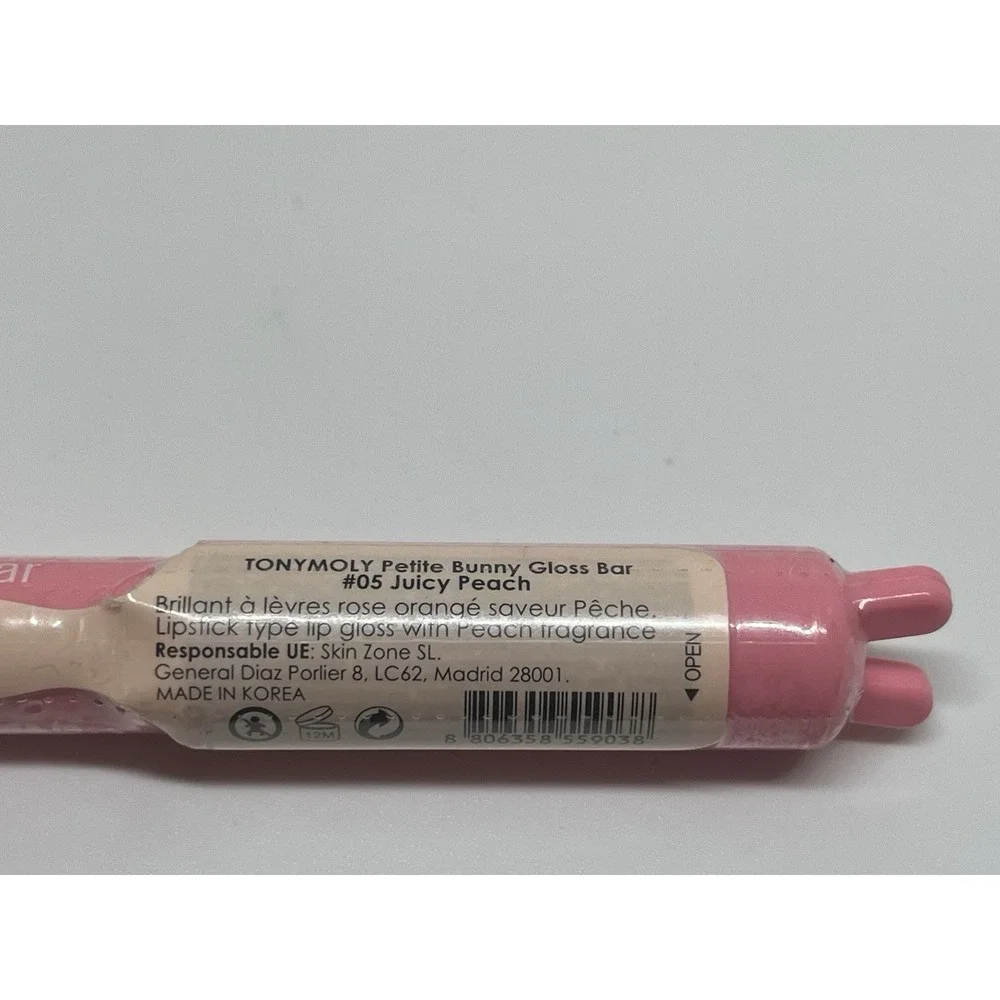 TONYMOLY Petite Bunny Gloss Bar #05 Juicy Peach NEW Sealed Lip Balm